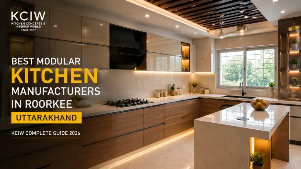 Ultra-realistic modern modular kitchen in a luxury home in Roorkee