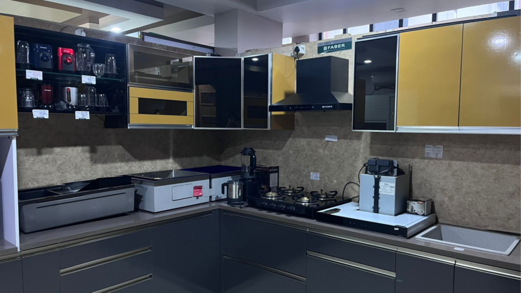 Modern kitchen showroom with stylish displays